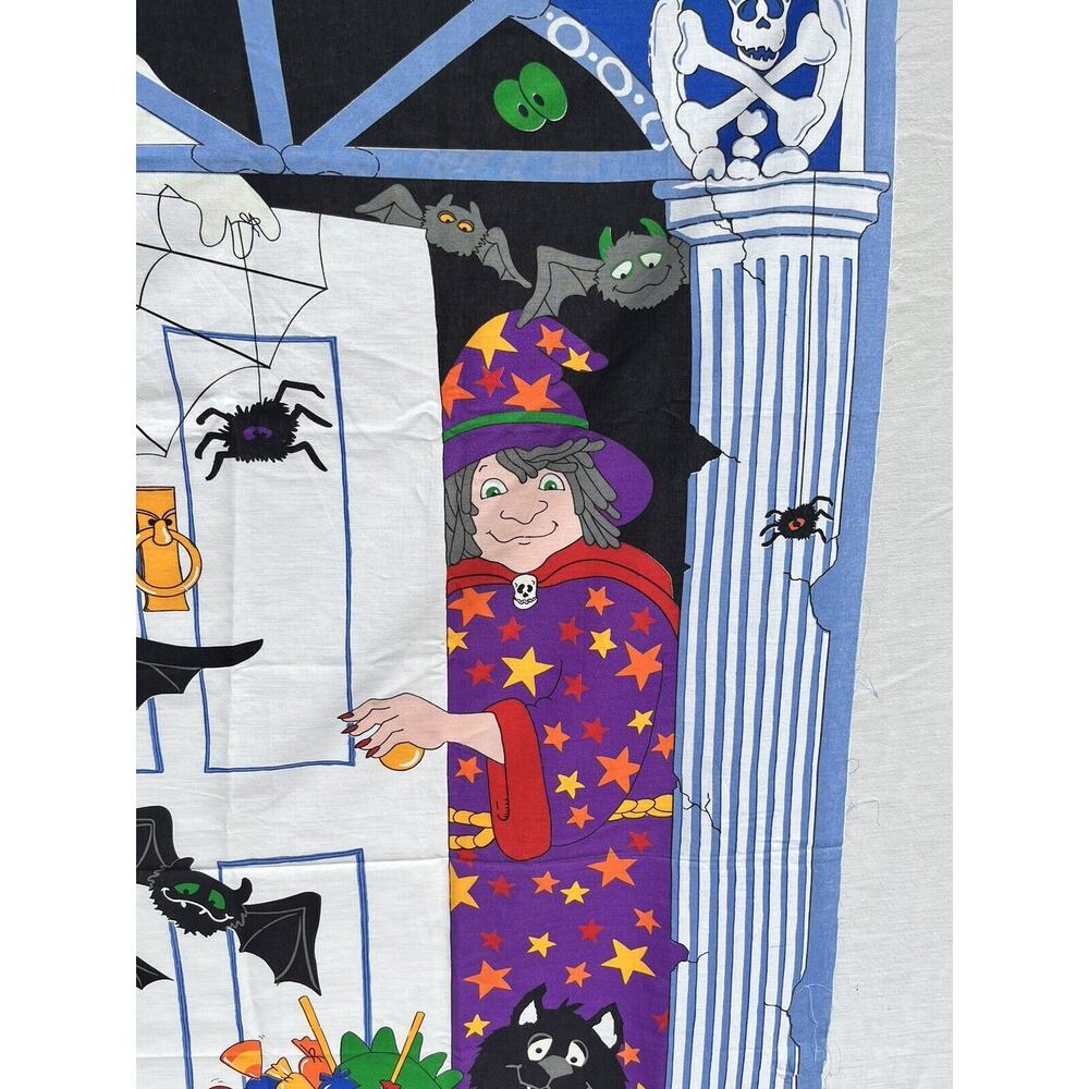 Cranston Glow in the Dark Halloween Door Cover Decor Witch Black Cat 54x59